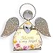 BANBERRY DESIGNS Angel Mother Candle Holder - Stained Glass Mom is My Angel Saying - Glass Wings and Floral Design Candleholder - Mom Gifts