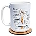 Orphic Nature Funny Mug and Coaster Set - Giraffe Wisdom - Large 15 Ounce Inspirational Giraffe Mug for Birthday and Any Special Occasions. Giraffe and Stand Tall with Friends, Family and Coworkers.