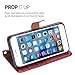 iPhone 7 Plus Case, iPhone 8 Plus Case, Moze iPhone 7 Plus Wallet Case [4 Card Slots ] [Wrist Strap] [Stand Feature] PU Leather Flip Wallet Case Cover for iPhone 7 Plus/iPhone 8 Plus - Wine Red