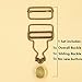 Chris.W Overall Buckles Suspenders Replacement Buckle with Rectangle Buckle Sliding & No-Sew Buttons for 1.25 Inch Straps, Pack of 2 Sets Nickel and 2 Sets Antique Brass