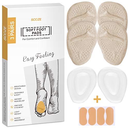Metatarsal Pads Ball of Foot Cushions for Women High Heel, Gel Forefoot