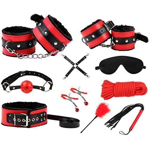 Luck7DZ 10 Pcs R’estraints Kit Leather Toy Special Bundled Binding Yoga Restraints Bandage Gear for Special Day Sunglasses