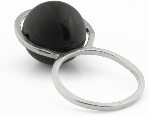 Shizing Handcrafted Black Onyx Rings for Women - Gem Ring for Formal, Boho and Casual Wear - 925 Silver Jewelry for Women - Choose Your Ring Size