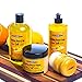 CLARK'S Complete Cutting Board Care Kit | Cutting Board Oil (16oz), Soap (12oz), Finish Wax (10oz) & Applicator | Orange & Lemon Scented