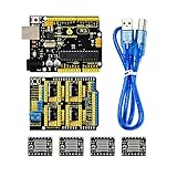 KEYESTUDIO CNC Kit/ ATmega328 Control Board R3 for Arduino +CNC Shield V3.0 +4pcs A4988 Stepper Motor Driver + USB Cable/GRBL Compatible