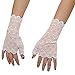 DRESHOW Fingerless Lace Golves UV Protection Prom Party Driving Wedding Black White One Size