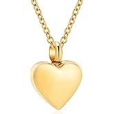 MOSURNSJWY Cremation Jewelry Small Heart Urn Necklaces for Ashes for Women Men Memorial Keepsake Urns Pendant for Human Ashes Necklace
