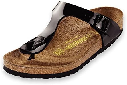 Birkenstock Women's Black Patent Gizeh Leather 38 M EU