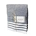 The Accented Co. Kitchen Towels, Set of 3 - Thick, Absorbent, Fast Drying Tea Towels - Turkish Cotton with Hanging Loop (26x19 inches)(Black)