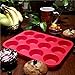 BakeMaster Silicone Muffin Pan Silicone Cupcake Pan 100% Food Grade Silicone Quiche Pan BPA free Non stick Red Silicone Cupcake Maker Lightweight Cupcake Mold Microwave and Dishwasher Safe