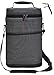 Vina® 2-bottle Wine Carrier Bag Beer Carrying Tote Bags Picnic Cooler Insulated Travel Wine Pouch, Gray +Free Corkscrew