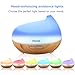 Aroma Essential Oil Diffuser - Ominihome 300ml Ultrasonic Cool Mist Humidifier - for Home Office Yoga - Wood Grain, Birthday Gift