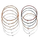 Acoustic Guitar Strings,2 Sets of 6 Acoustic Guitar Kit (1 Copper color Set and 1 Multicolor Set) for Guitarist /beginners/performers