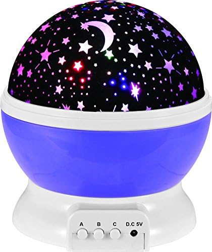 Constellation Projector Baby Night Light Lighting Lamp 4 LED Bead with 360 Degree Romantic Rotating Fantasic LLC Cosmos Star Sky Moon Bedroom Light for Baby nursery decor (Purple)
