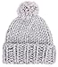 Arctic Paw Super Chunky Cable Knit Beanie Hat with Yarn Pompom Grey