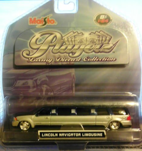 Playerz Luxury Diecast Collection: Lincoln Navigator Limousine [Silver w/Black &amp; Blue Top] [1:64]