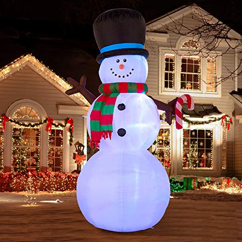 YIHONG - Muñeco de nieve hinchable de 7 pies con luces LED que cambian