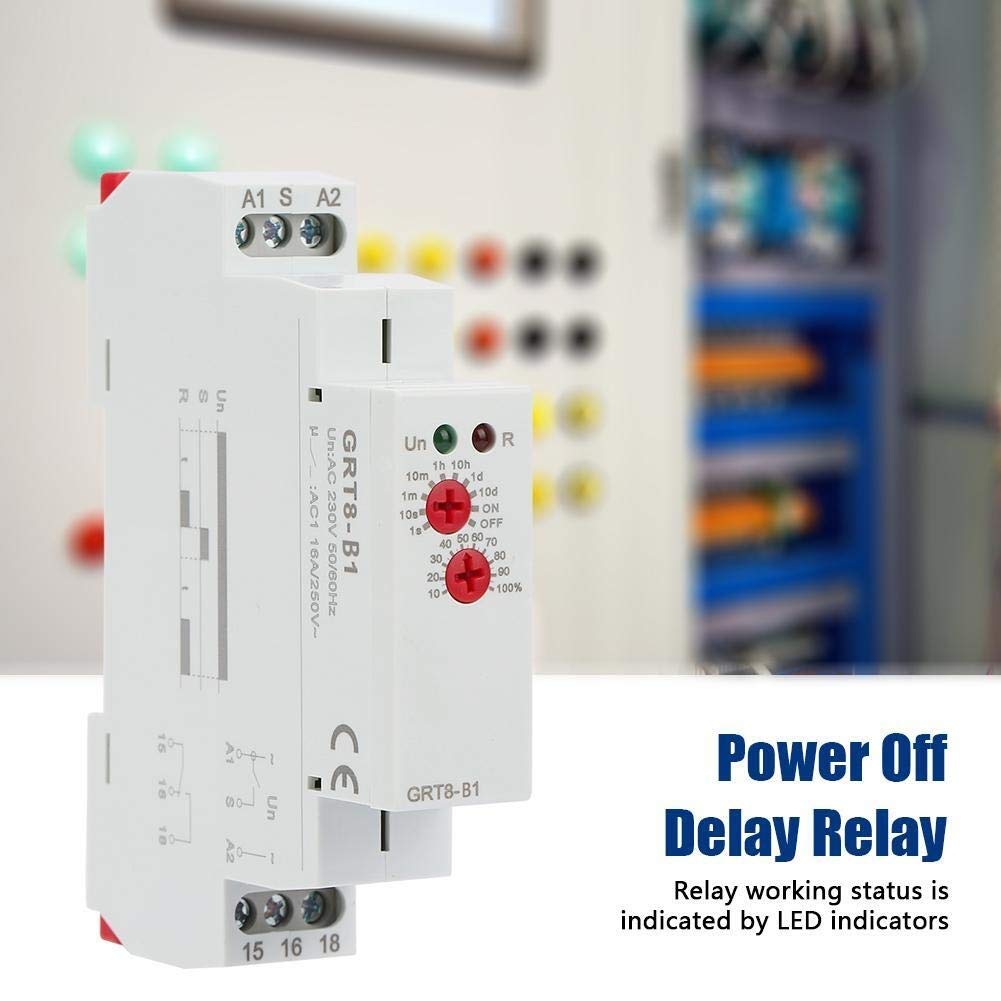 AC Relay,AC 220V GRT8-B1 Mini Power Off Delay Time Relay Timer Relay ...