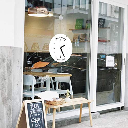 Will Return Sign, Open Sign, 2 Pack Double Side Will Return Clock/Date Sign & Open Please Come in Sign Store Sign Business Sign with Chain for Door Window Restaurant Bar Retail Barber Shop Salon Shop - Thumbnail 5