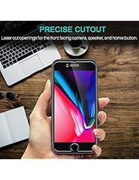 LK [3 Pack] Protector de pantalla para iPhone 8, [vidrio templado] [amigable con la funda] DoubleDefence [marco de alineación de fácil instalación] con garantía de reemplazo de por vida