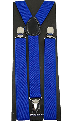 Royal Blue Quality Suspenders Teens Adult Unisex adjustable