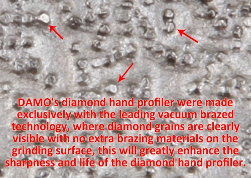 DAMO 3/16 inch Demi Bullnose Half Bullnose Roundover Medium Diamond Hand Profiler Router Bit Profile Wheel with 5/8-11 Thread for Granite Concrete Marble Countertop Edge