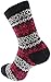 Packs of 5 Crew Socks Women Wool Fuzzy Winter Colored Knit Sox,Snowflake