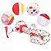 BATTOP Kids Play Tent Tunnel Set 3 in 1 Ball Pit Tent Indoor and Outdoor With Zippered Storage Bag ( Red )