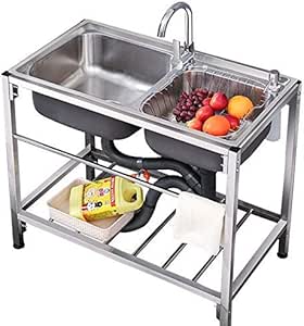 MNBV Fregadero de Cocina, Fregadero Industrial de Acero Inoxidable, 2