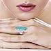 Sterling Silver Statement Ring in Genuine Turquoise for Women Size 5 to 12