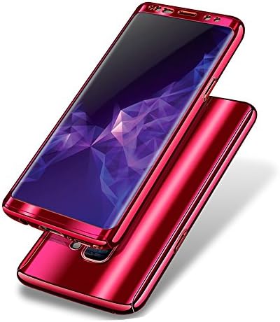 Galaxy S9 Plus Case,ATOOZ Ultra Slim 360 Degree All-around Full Body Coverage Electroplating Mirror Lightweight Shockproof Hard Case Cover for Samsung Galaxy S9 Plus 6.2 Inch (Red)