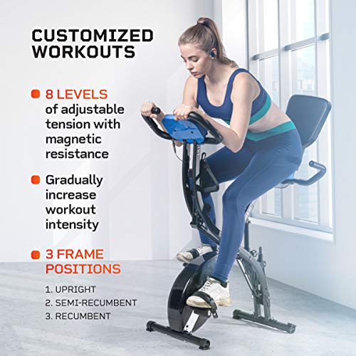 LifePro 3 in 1 Foldable Stationary Bike with Arm workout, Heartrate