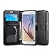 J&D Case Compatible for Samsung Galaxy S6 Case, Wallet Stand Slim Fit Heavy Duty Protective Anti-Shock Flip Cover with Card Slots for Galaxy S6 Wallet Case, Black