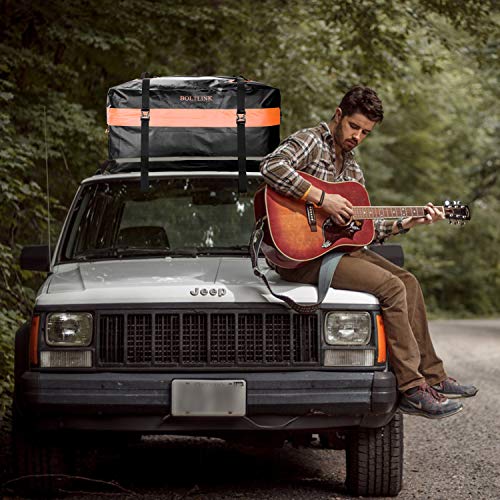 BOLTLINK Car Roof Top Cargo Carrier Bag, Made with Waterproof Material, Easy Install for Most Car,Jeep, SUV with Racks - Thumbnail 6