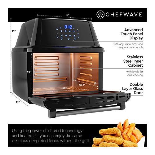 ChefWave Air Fryer Oven 16 Quart Air Fryer, Rotisserie, Dehydrator