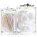 Huji Clear Acrylic Cosmetic Organizer with Lids for Cotton Ball and Swab Make up Wipes Pads for Bathroom Accessories Container (1 Organizer, Clear Acrylic Cosmetic Organizer) primary