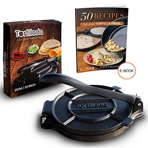 Buy Tortillada Premium Cast Iron Tortilla Press With Recipes (10 Inch