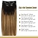 GOO GOO Clip in Hair Extensions Real Human Hair, Remy Human Hair Extensions Clip ins for Women, Natural Human Hair, 22inch 120g 7Pcs, 2/6/18 Balayage Brown to Dirty Blonde