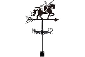 SUPERDANT Knight Weather Vane for Roof Black Metal Weathervane Jousting Knight Wind Vanes for Sheds Wind Direction Indicator for Farmhouse Yard Farm Shed Garden Decoration