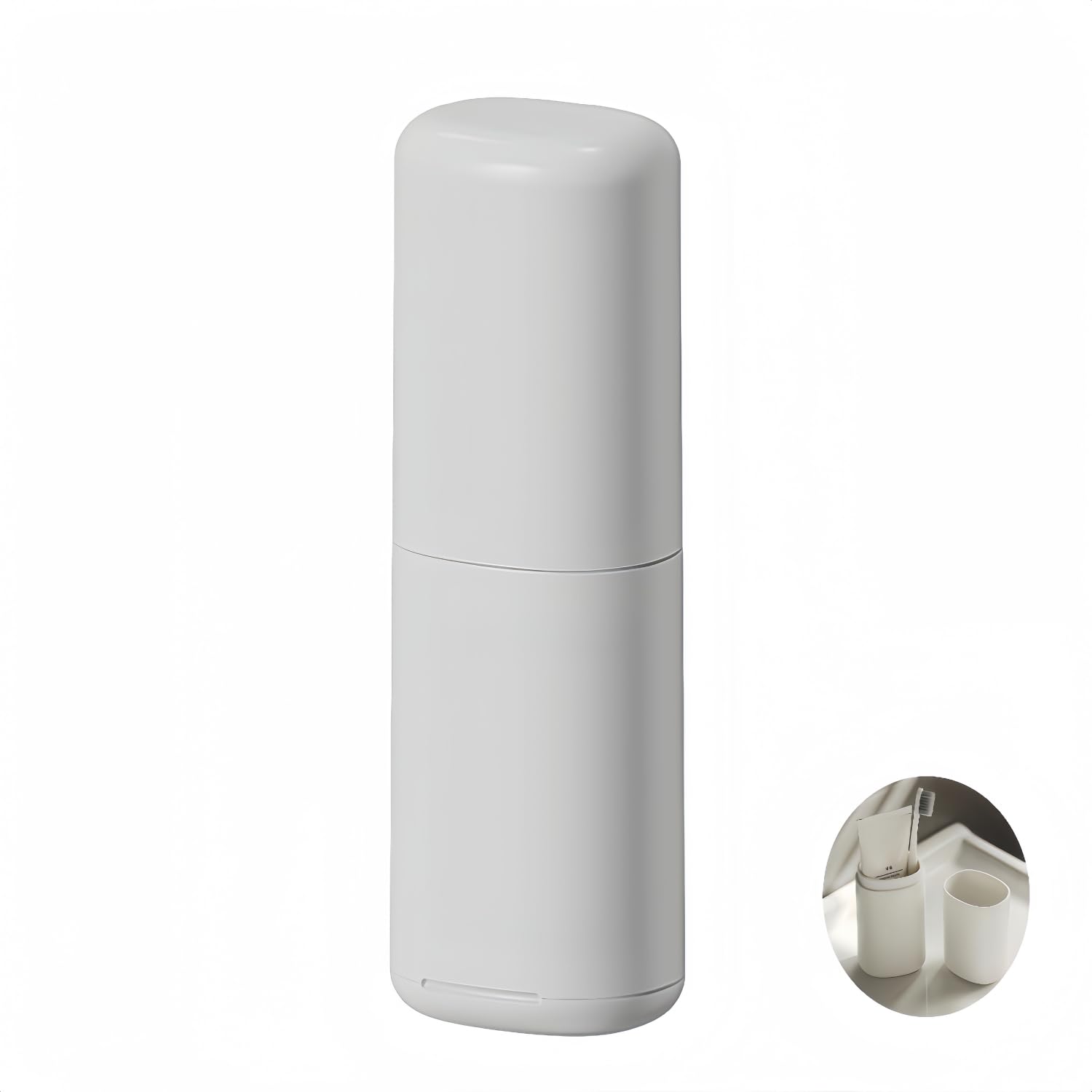 MEIJMJIA - Travel Toothbrush Holder Toothpaste Box Portable Dustproof Antibacterial Home Camping School Toothbrush Box (Grey/1 piece) — image 1
