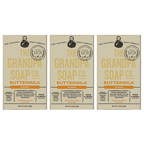 Grandpa's Soap Co. - Face & Body Bar Soap Buttermilk (Pack of 3)