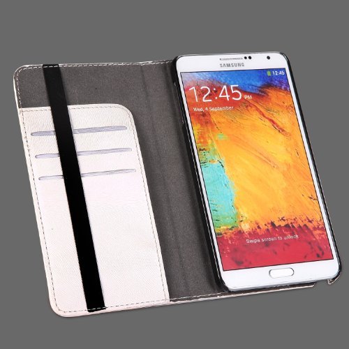 Samsung Galaxy Note 3 Case - Poetic Samsung Galaxy Note 3 Case [FlipBook Series] - [Lightweight] [Professional] PU Leather Protective Flip Cover Case for Samsung Galaxy Note 3 White (3 Year Manufacturer Warranty From Poetic)