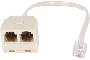uxcell 6P4C RJ11 Male to Female Two Way Telephone Splitter Converter Cable
