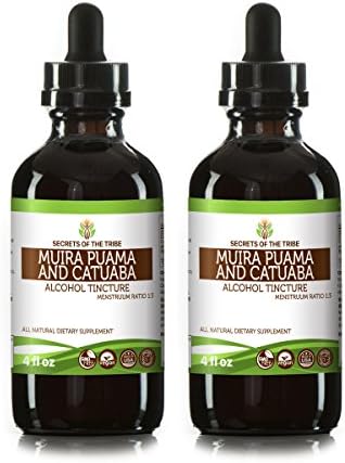 Secrets of the Tribe Muira Puama and Catuaba Alcohol Liquid Extract (Ptychopetalum Olacoides and Erythroxylum Catuaba) Dried Bark 2x4 Oz