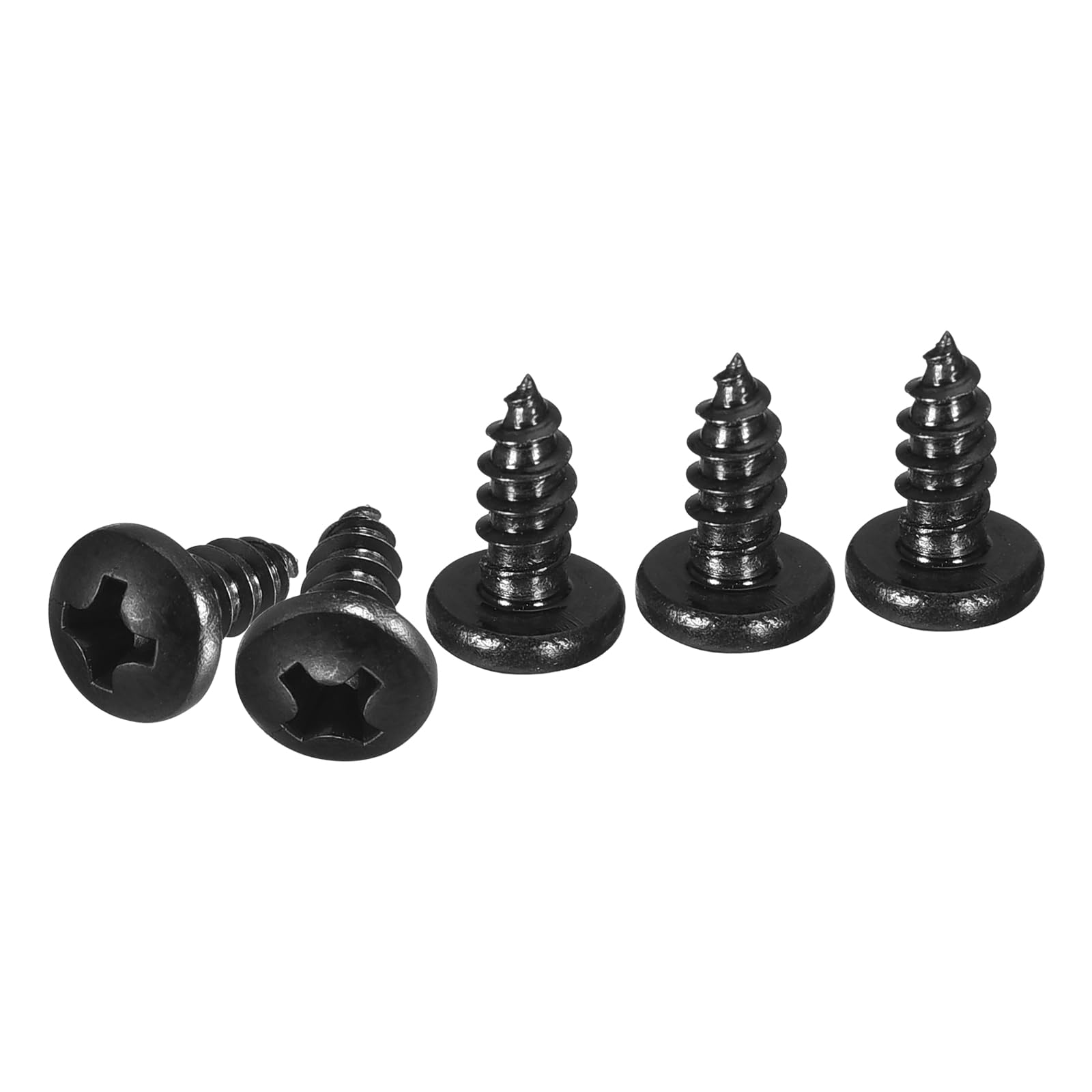 DTGN #7x3/8" Black Screws - 50Pack - 304 Stainless Steel Pan Head Phillips Screw — image 1