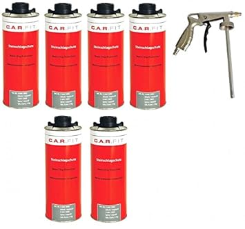 Autolack 6X CARFIT Unterbodenschutz/Steinschlagschutz schwarz + Pistole