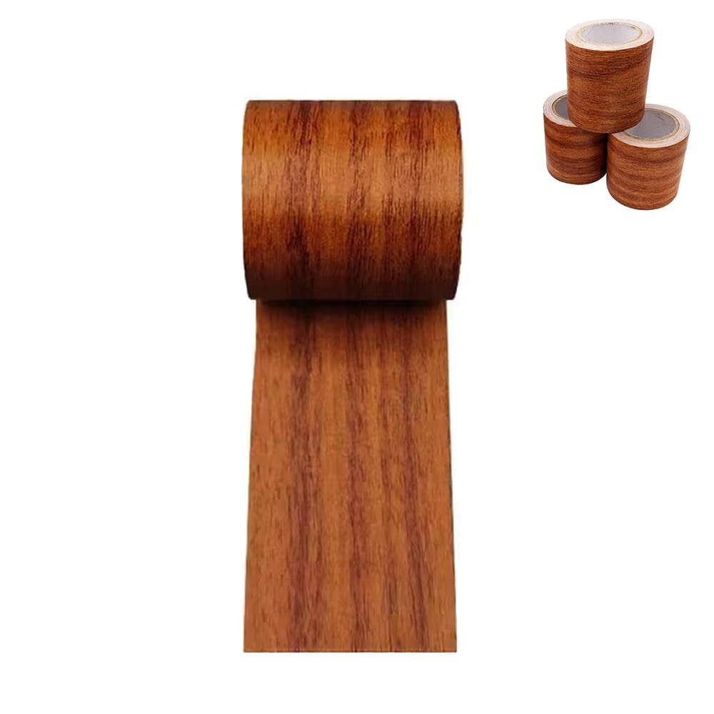 Woodgrain Repair Tape Waterproof Woodgrain Patterned Duct Tape Realistic Wood Grain Tape 2.24 x 180 Inch Wood Grain Repair Patch for Furniture Door Wall Floor Cabinet Repair (Chocolate Brown)