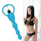 Waterproof 10 frequency Vibrating Vagina and anal beads Massager Vibrator Female Masturbation Pleasure Sex Toys, Waterproof Female Vibrator Blue
