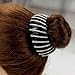 Moveagogo 2pcs Clear Rhinestone Bird Nest Hair Clip For women Expandable Ponytailer Claw Clip Hair Comb (JH)