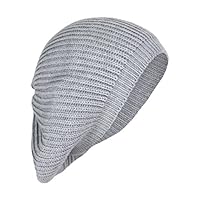 Elliott and Oliver Co. Cute Boho Cable Ribbed Knit Slouch Beret Cap- Chic Slouchy Beanie Winter Hat (Gray)